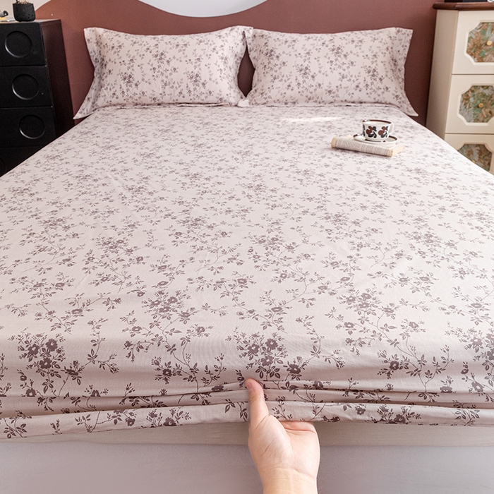 91家纺网 家纺一手货源 找家纺 锦罗绣 2025新款A类全棉双层纱单床笠 蔓野