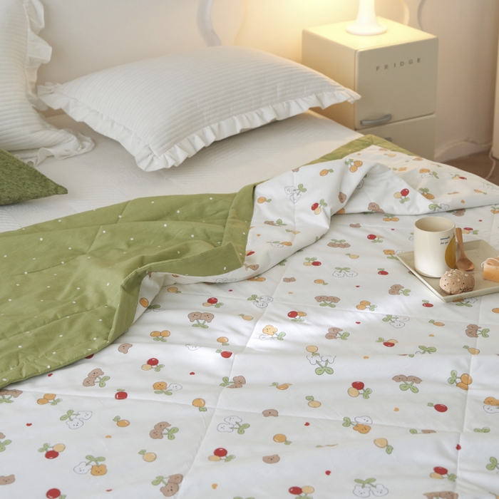 91家纺网 家纺一手货源 找家纺 维洋家纺 2025新款里外全棉印花棉花夏凉被 限定美好