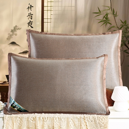 小牛席业 2025新款大冰藤夏凉枕套系列凉枕套夏天枕套冰丝枕套竹枕套藤枕套冰藤枕套 大冰藤夏凉枕套（香槟）