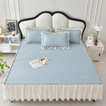 91家纺网 家纺一手货源 找家纺 （总）小牛席业 2025新款浪漫花语冷感豆席床裙系列凉席藤席冰藤席冰丝席竹席草席空调席乳胶席豆豆席