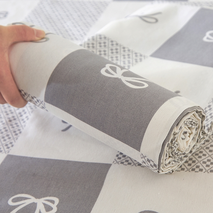 91家纺网 家纺一手货源 找家纺 棉乐町家居 2025新款锦柔老粗布床单老粗布凉席三件套 蝴蝶结