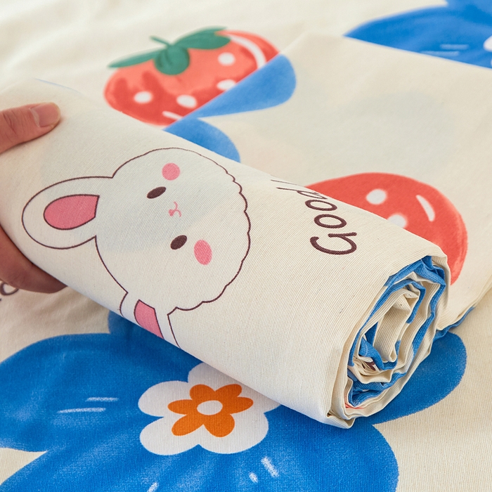 91家纺网 家纺一手货源 找家纺 首爱家纺 2025新款锦柔老粗布床单老粗布凉席三件套 暖心