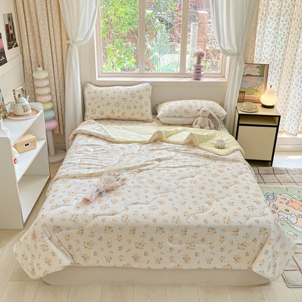 维洋家纺 2025（专版花型）A类凉感丝夏被 凉感夏凉被双面加倍透气（四周踩棉） 初春