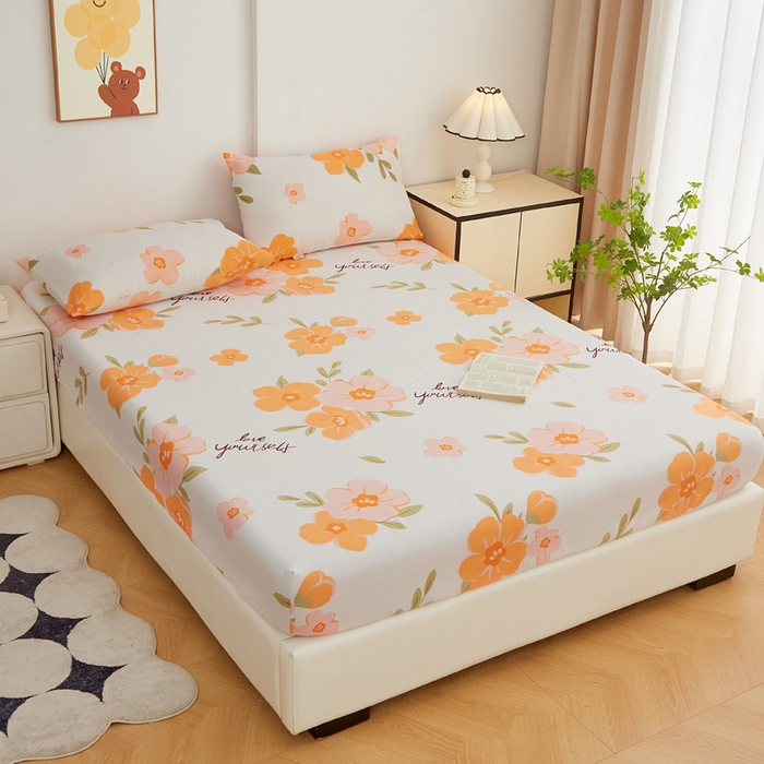 91家纺网 家纺一手货源 找家纺 棉乐町家居 2025新款锦柔老粗布印花床笠 朝暮