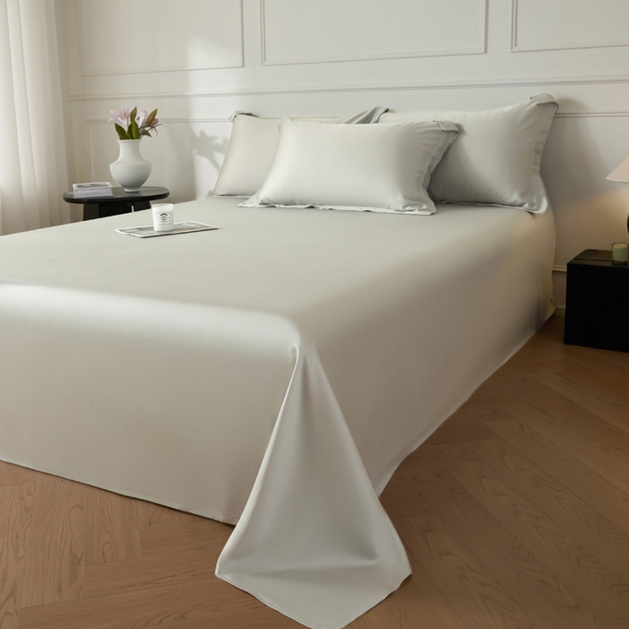 91家纺网 家纺一手货源 找家纺 涵宸 2025新款天丝-天丝棉-纯色单床单-场景1 床单-太空灰