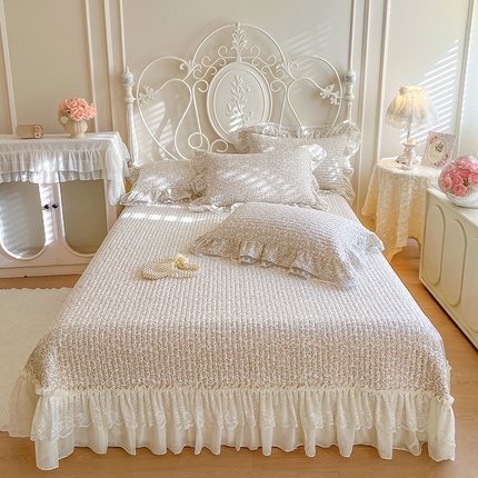 91家纺网 家纺一手货源 找家纺 （总）网红馆（ck家纺） 2025新款全棉印花双层纱床盖三件套