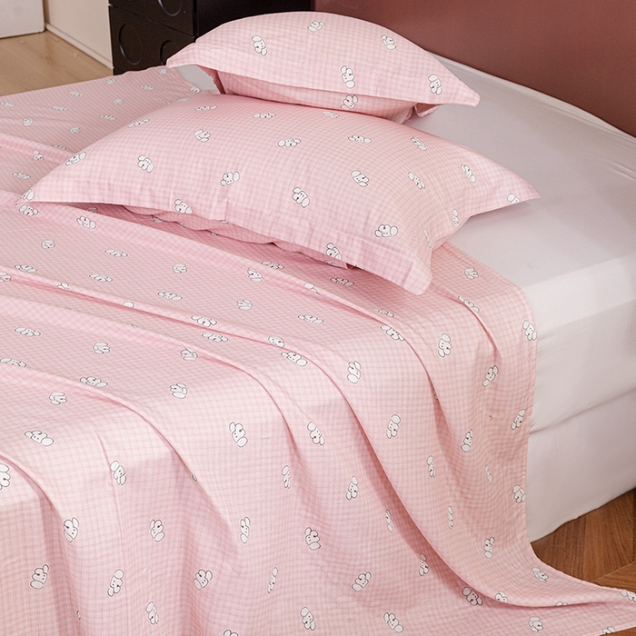 91家纺网 家纺一手货源 找家纺 锦罗绣 2025新款A类全棉双层纱单床单 好奇小狗