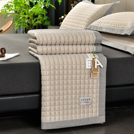 小牛席业 2025新款经典款-小冰块加厚乳胶席凉席藤席冰藤席冰丝席竹席草席空调席乳胶席豆豆席 经典款-小冰块乳胶席加厚款-烟灰