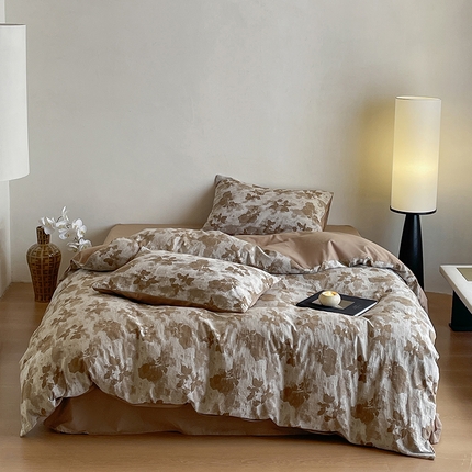 简家居 2025新款60支色织空气感大提花四件套系列 椿野