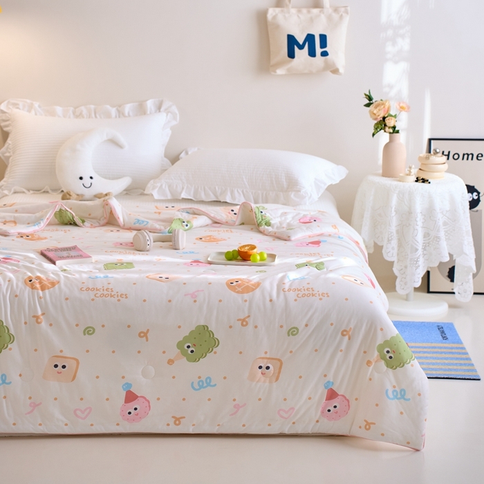 91家纺网 家纺一手货源 找家纺 维洋家纺 2025升级21%大豆新款A类牛奶丝针织夏被（四周踩棉）软糯凉感夏被空调被 夹心饼干