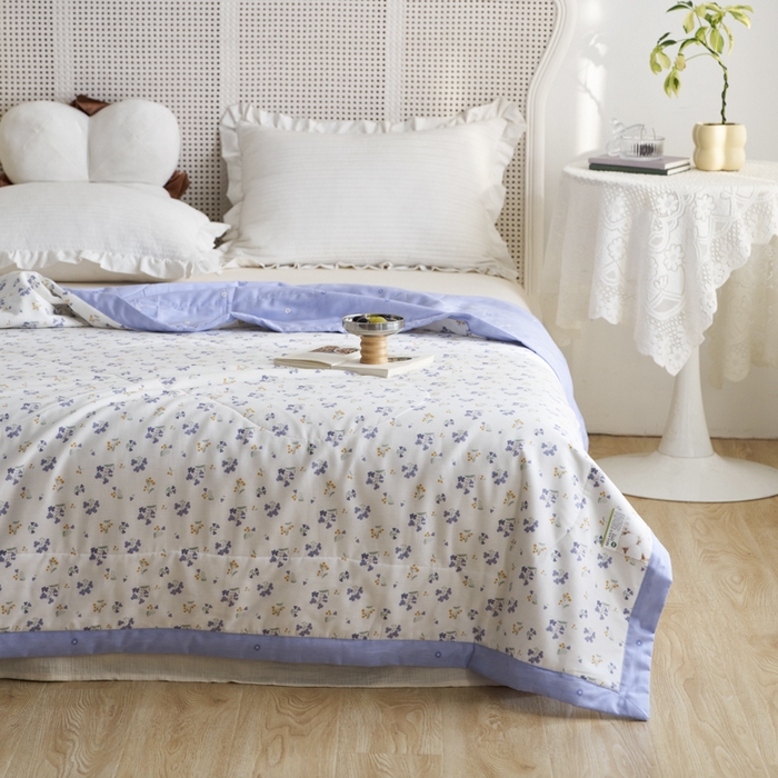 91家纺网 家纺一手货源 找家纺 维洋家纺 2025新款里外全棉印花棉花夏凉被 浅梦怡人