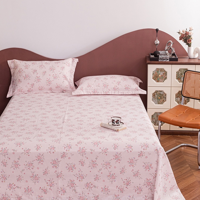 91家纺网 家纺一手货源 找家纺 锦罗绣 2025新款A类全棉双层纱单床单 蔓野