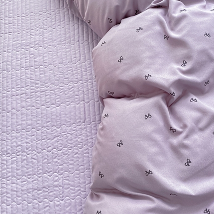 91家纺网 家纺一手货源 找家纺 仟网汇 2025新款针织双层纱床盖四件套 结羽