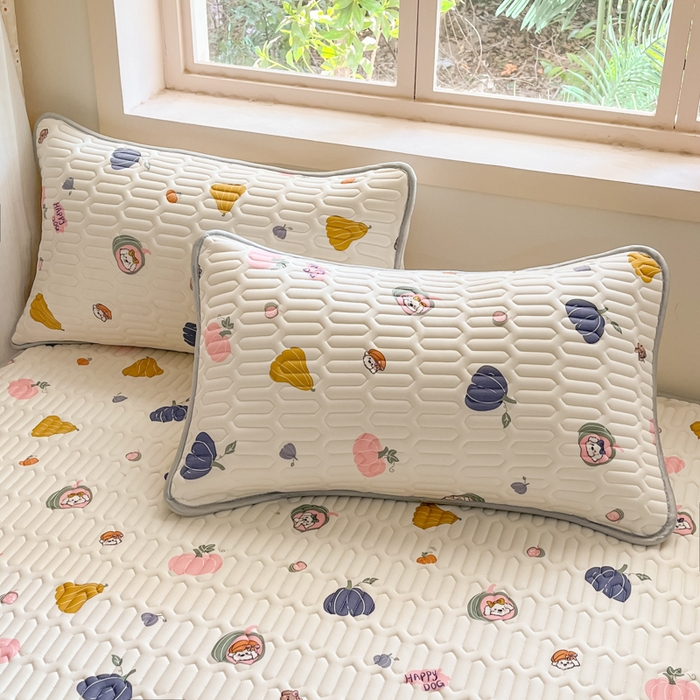 91家纺网 家纺一手货源 找家纺 维洋家纺 2025（专版花型）A类凉感丝夏被 凉感夏凉被双面加倍透气（四周踩棉） 南瓜