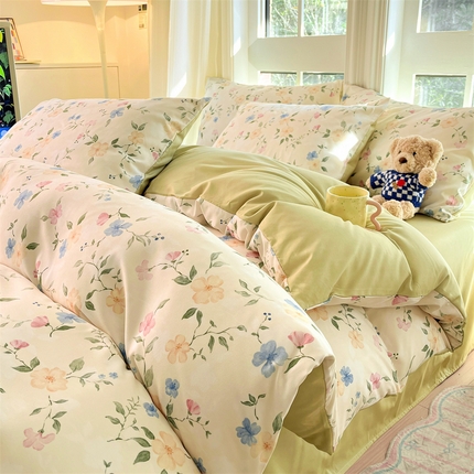 91家纺网 家纺一手货源 找家纺 （总）梦幻之城 2025新款水洗棉数码印花简易款四件套