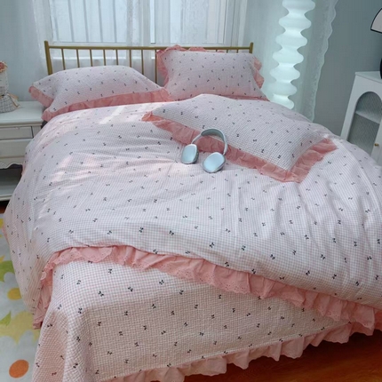 91家纺网 家纺一手货源 找家纺 （总）暖居 2025春夏款高温砂洗棉花床盖三件套被套四件套同款纯棉夏被空调被四季