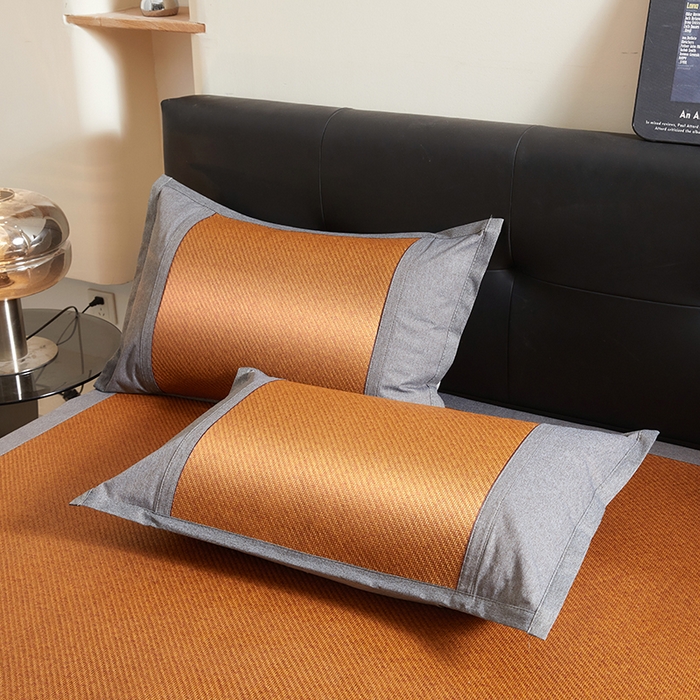 91家纺网 家纺一手货源 找家纺 席都凉席工厂店 2025年新款刺绣加厚双面印尼藤席-健康睡眠 古典棕