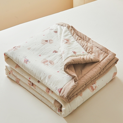 91家纺网 家纺一手货源 找家纺 爱屋及屋2025新款棉花夏被 曲奇狗