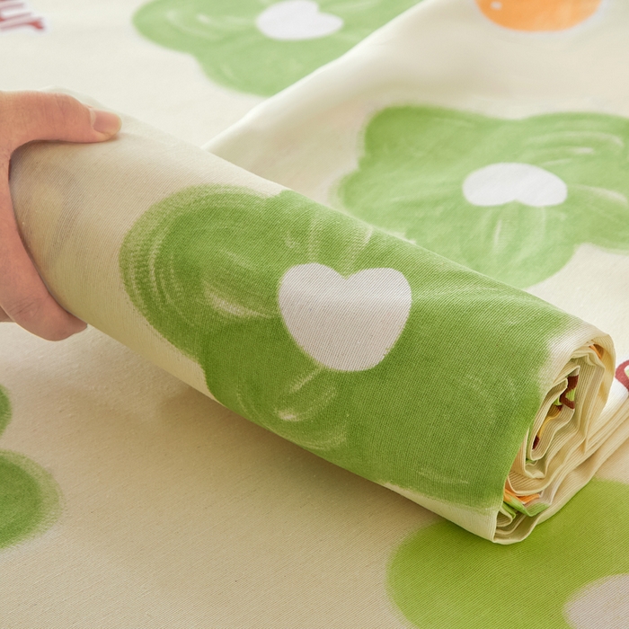 91家纺网 家纺一手货源 找家纺 金泰莱 2025新款锦柔老粗布床单老粗布凉席三件套 恐龙乐园