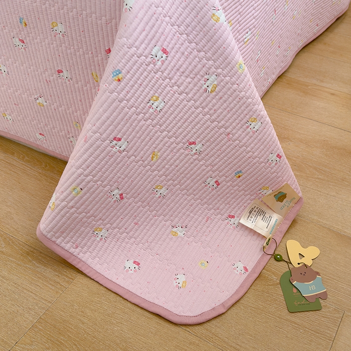 91家纺网 家纺一手货源 找家纺 赫梵茜 2025新款有氧针织双层纱单床盖床盖三件套床盖四件套 kT猫