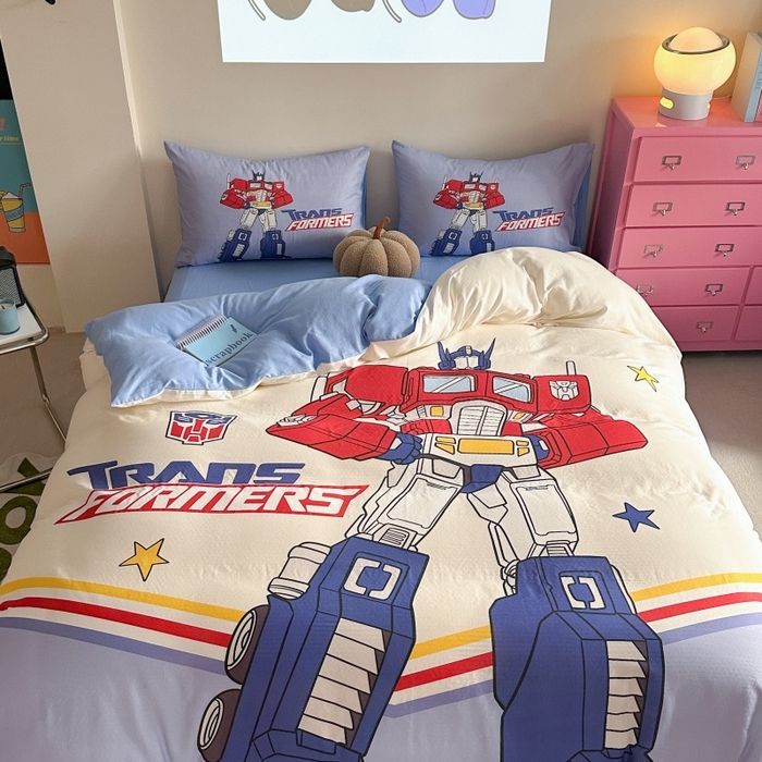 91家纺网 家纺一手货源 找家纺 2025新款设计师专版全棉双层纱四件套 超能勇士