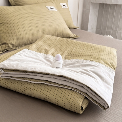 91家纺网 家纺一手货源 找家纺 帕拉美拉 2025新款全棉双层纱玉米聚乳酸夏被春秋被冬被玉米被 三件套四件套 莱克（咖）
