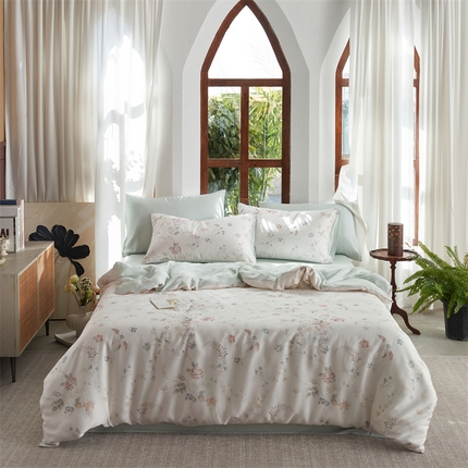 91家纺网 家纺一手货源 找家纺 （总）时年家纺 2025新款莱赛尔天丝印花系列四件套