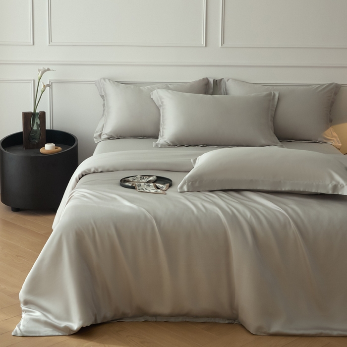 91家纺网 家纺一手货源 找家纺 涵宸2025新款天丝-天丝棉-纯色四件套-场景1 太空灰