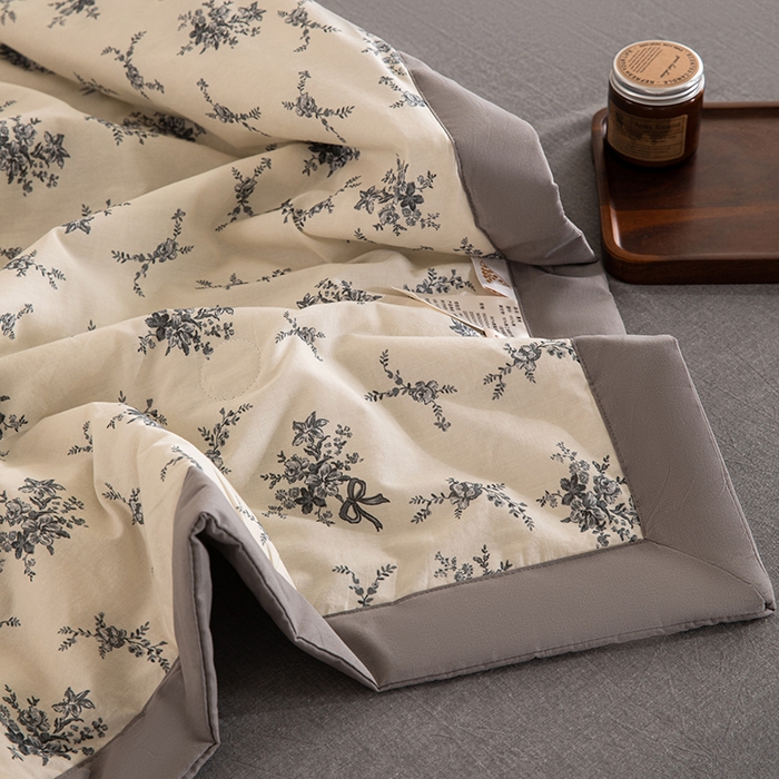 91家纺网 家纺一手货源 找家纺 吾诺 2025 全棉印花单层纱大豆夏被四件套夏凉被空调被子被芯全棉夏被 雅苑