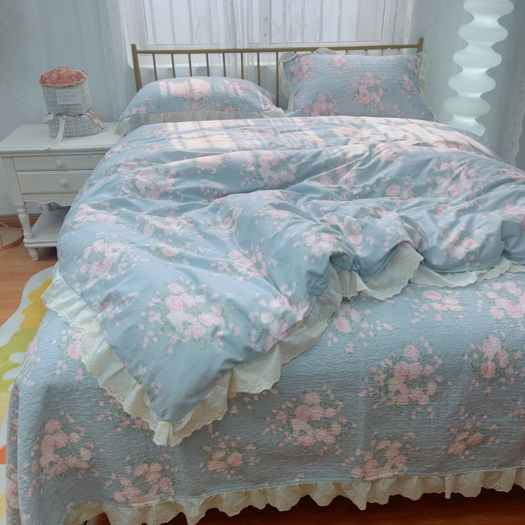 91家纺网 家纺一手货源 找家纺 （总）暖居 2025春夏款高温砂洗棉花床盖三件套被套四件套同款纯棉夏被空调被四季