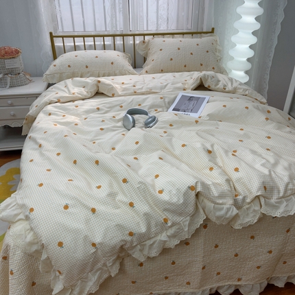 91家纺网 家纺一手货源 找家纺 （总）暖居 2025春夏款高温砂洗棉花床盖三件套被套四件套同款纯棉夏被空调被四季