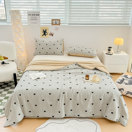 91家纺网 家纺一手货源 找家纺 （总）奥汀洛家纺 2025新款小清新针织棉双层纱夏被