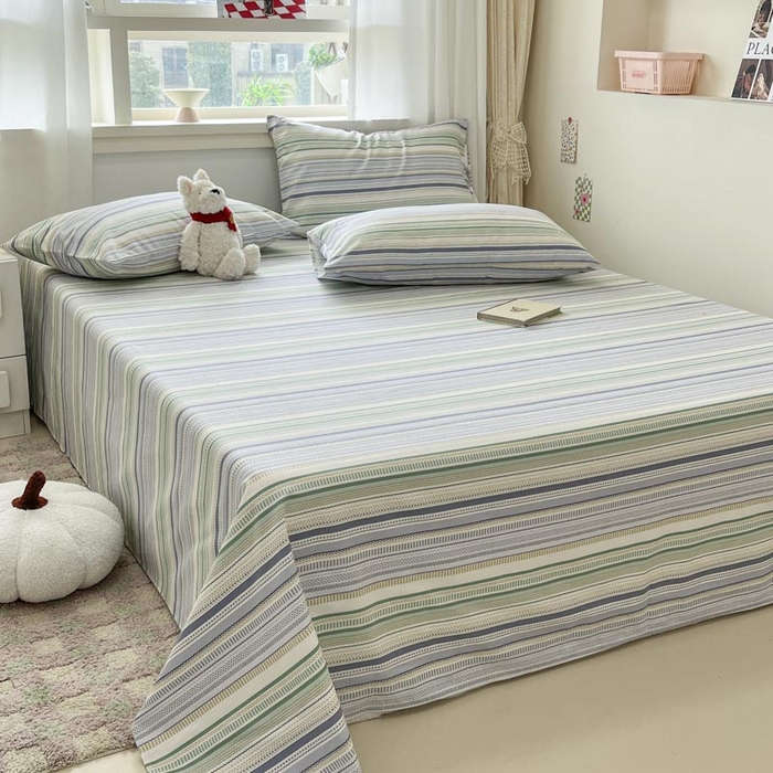 91家纺网 家纺一手货源 找家纺 新印象2025新款直角纯棉老粗布套件 床单款老粗布-伯爵