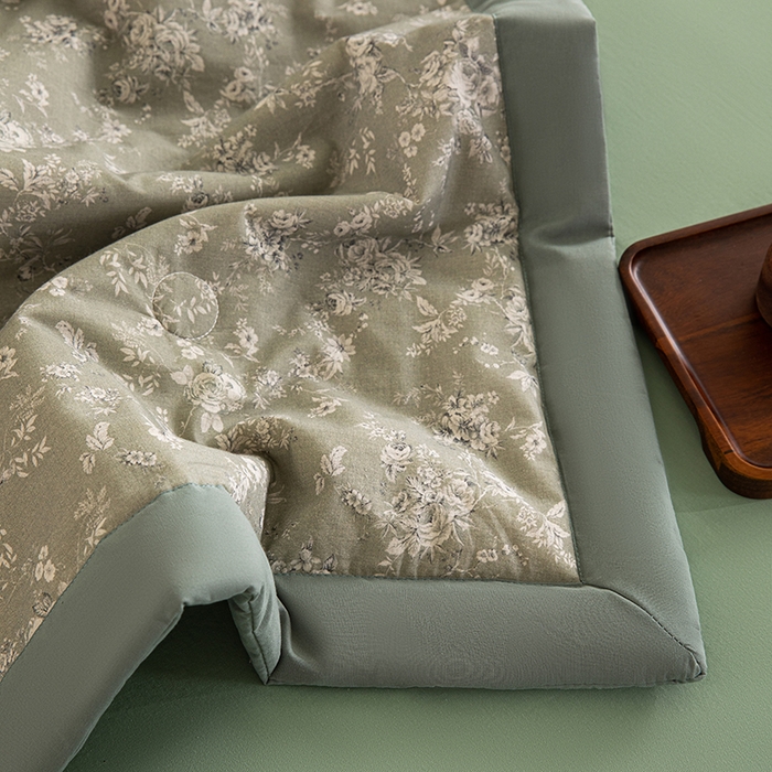 91家纺网 家纺一手货源 找家纺 吾诺 2025 全棉印花单层纱大豆夏被四件套夏凉被空调被子被芯全棉夏被 轻盈