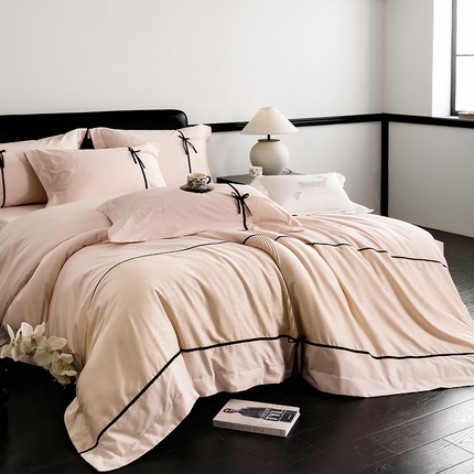 91家纺网 家纺一手货源 找家纺 （总）张公子婚庆馆 2025新款120支新疆长绒棉居家绣花工艺系列四件套-寐【控价不低于340】