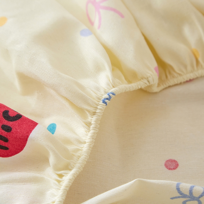 91家纺网 家纺一手货源 找家纺 棉乐町家居 2025新款锦柔老粗布印花床笠 小狗乐园