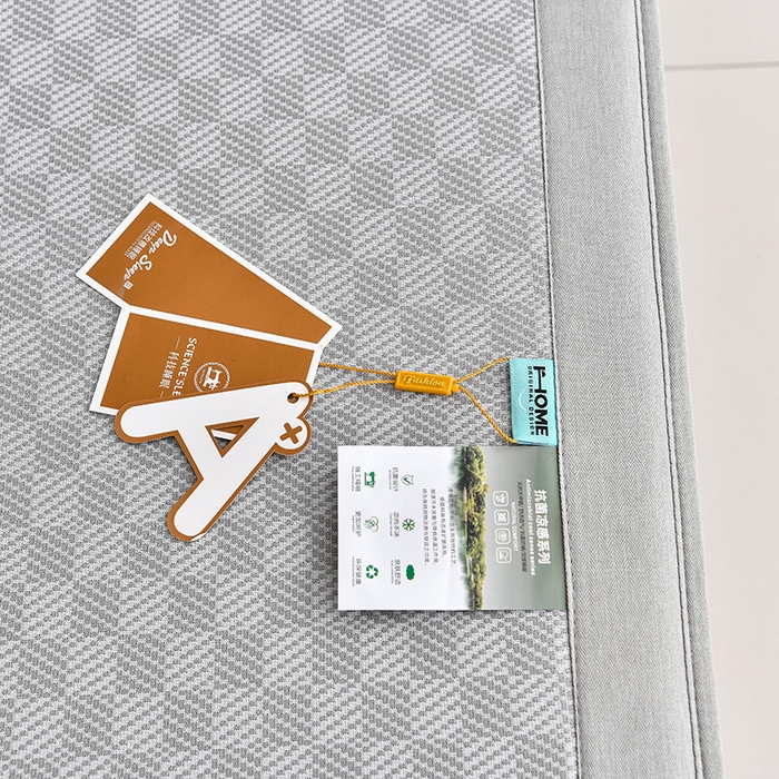 91家纺网 家纺一手货源 找家纺 小牛席业 2025新款棋盘格-熊猫凉感冰丝席系列（床笠款） 灰色