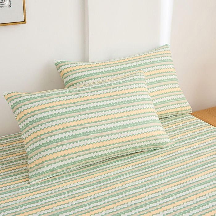 91家纺网 家纺一手货源 找家纺 九亭家纺 2025新款A类全棉老粗布床单 羽安-绿