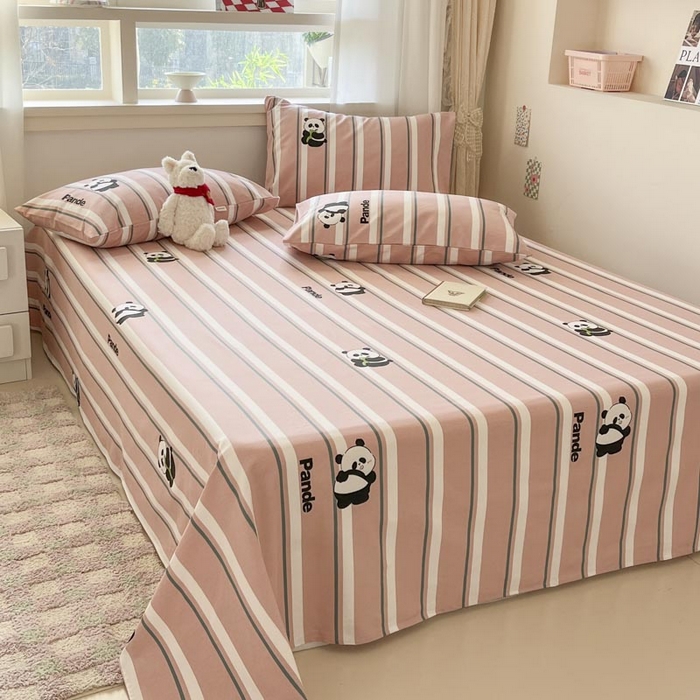 91家纺网 家纺一手货源 找家纺 新印象2025新款直角纯棉老粗布套件 床单款老粗布 -小熊猫