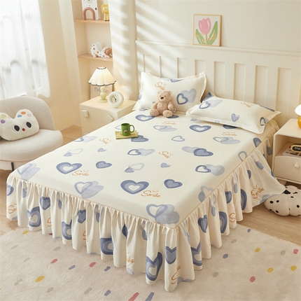 91家纺网 家纺一手货源 找家纺 （总）名优家纺 2025新款A类13070全棉纯棉韩版印花床裙