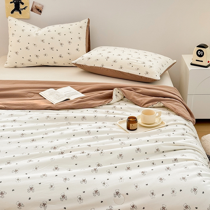 91家纺网 家纺一手货源 找家纺 （总）奥汀洛家纺 2025新款小清新针织棉双层纱夏被