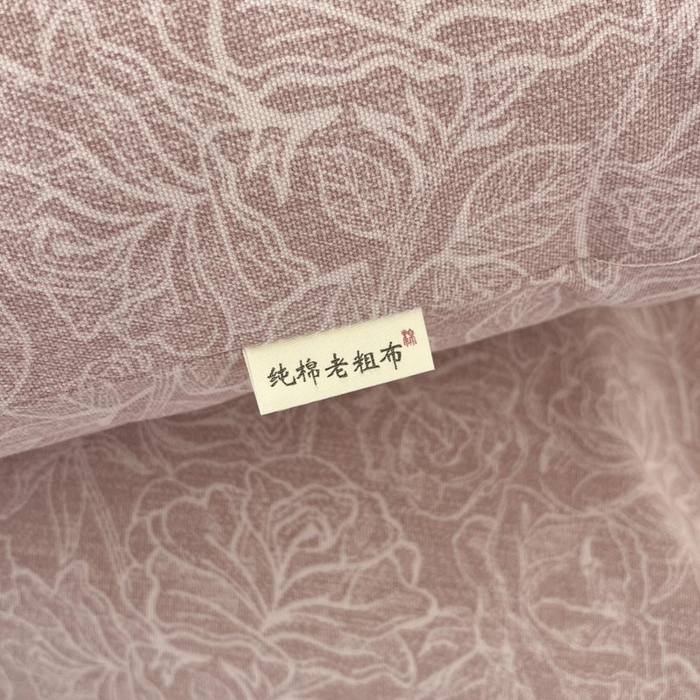 91家纺网 家纺一手货源 找家纺 新印象2025新款直角纯棉老粗布套件 床单款老粗布 -萝梦红