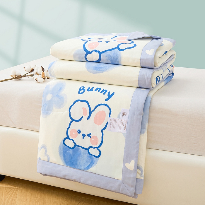 91家纺网 家纺一手货源 找家纺 天之爱 2025新款春夏全棉纯棉印花夏被夏凉被空调被被子被芯晴天小兔