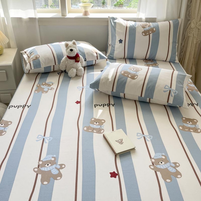 91家纺网 家纺一手货源 找家纺 新印象2025新款直角纯棉老粗布套件 床单款老粗布 -米欧熊