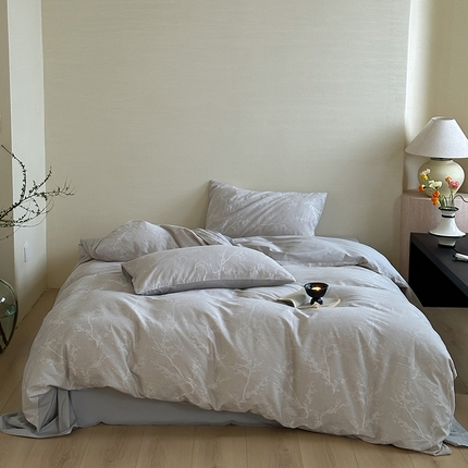 91家纺网 家纺一手货源 找家纺 （总）简家居 2025新款60支色织空气感大提花四件套-乌木沉香