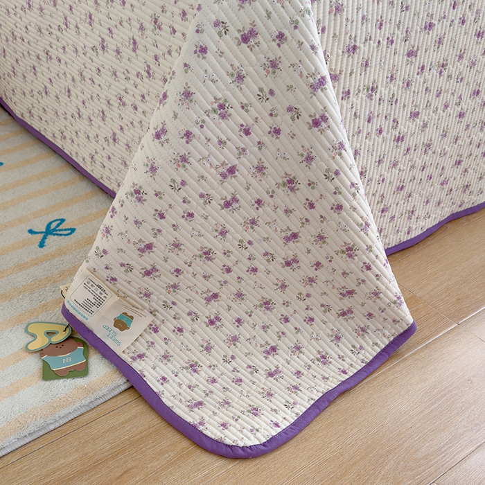 91家纺网 家纺一手货源 找家纺 赫梵茜 2025新款有氧针织双层纱单床盖床盖三件套床盖四件套 蕾拉小姐