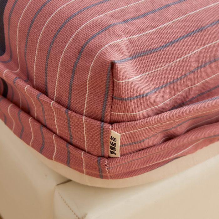 91家纺网 家纺一手货源 找家纺 金泰莱 2025新款锦柔老粗布印花床笠 粉色云涧