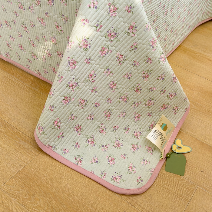 91家纺网 家纺一手货源 找家纺 赫梵茜 2025新款有氧针织双层纱单床盖床盖三件套床盖四件套 南絮