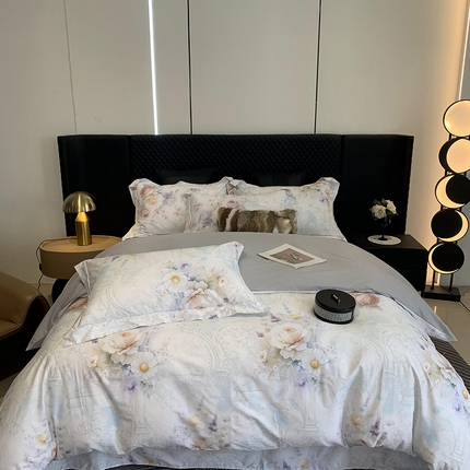 91家纺网 家纺一手货源 找家纺 （总）莱豫家纺 2025新款50支长绒棉数码印花四件套