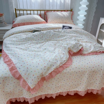 91家纺网 家纺一手货源 找家纺 （总）暖居 2025春夏款高温砂洗棉花床盖三件套被套四件套同款纯棉夏被空调被四季